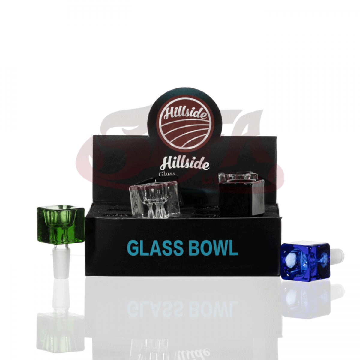 Hillside Glass Cube Bowl Set 14MM 6PC (Assorted Colors)